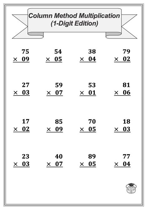 column method multiplication worksheet|Multiplication Column Method .